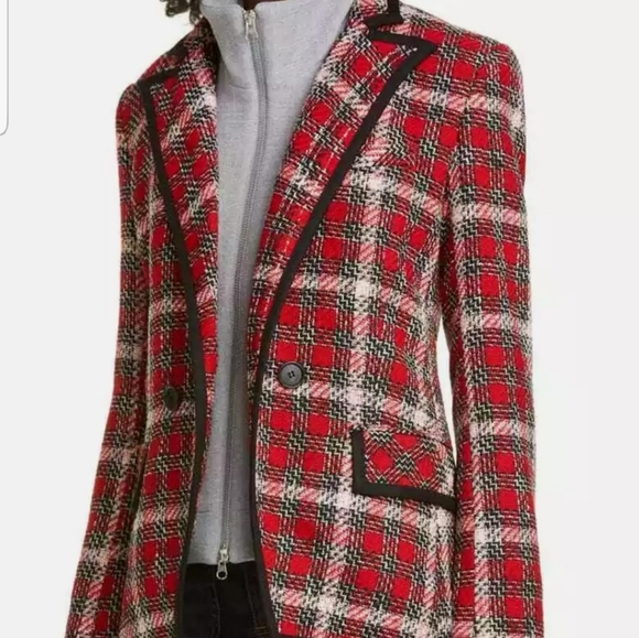 Veronica Beard Jackets & Blazers - VERONICA BEARD Harriet Cutaway Red Plaid Blazer